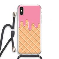 Ice cream: iPhone XS Transparant Hoesje met koord