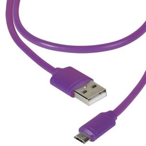 Vivanco USB-kabel USB 2.0 USB-A stekker, USB-micro-B stekker 1.20 m Lila 36255