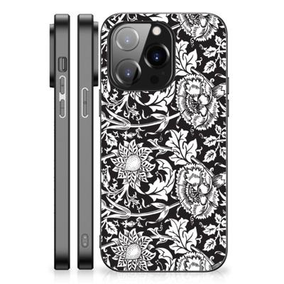 iPhone 14 Pro Bloemen Hoesje Black Flowers