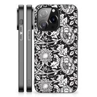 iPhone 14 Pro Bloemen Hoesje Black Flowers