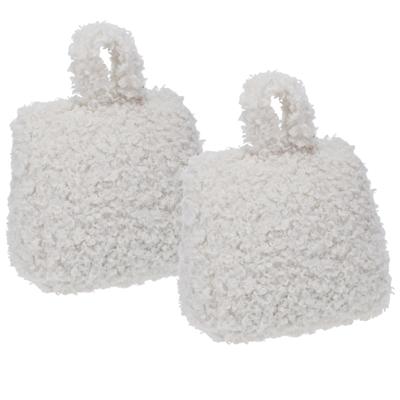 Home & Styling Teddy Deurstopper - 2x - 1 kg - wit - stof - gewicht - 7 x 17 cm - deurstop Home & Styling Teddy Deurstopper - 2x - 1 kg - wit - stof - gewicht - 7 x 17 cm - deurstop