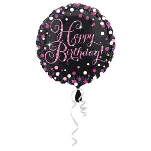 Happy Birthday folieballon pink 43cm