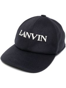 Lanvin casquette feutrée à logo brodé - Bleu