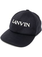 Lanvin casquette feutrée à logo brodé - Bleu - thumbnail