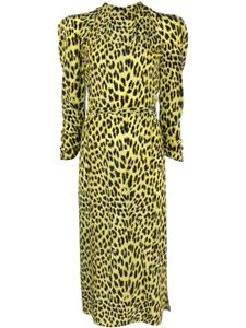 Zadig&Voltaire Racyl leopard-print silk midi dress - Jaune