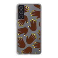Hands dark: Samsung Galaxy S21 FE Transparant Hoesje