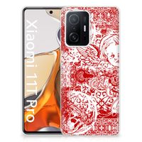 Silicone Back Case Xiaomi 11T | 11T Pro Angel Skull Rood - thumbnail