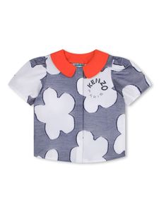 Kenzo Kids chemise en coton à fleurs - Bleu