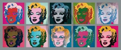 Kunstdruk Andy Warhol - Ten Marilyns 1967 134x56cm