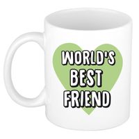 Cadeau koffiemok voor beste vriend of vriendin - worlds best friend - 300 ml - thumbnail