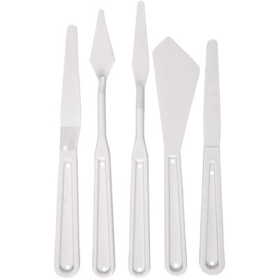 Creativ Company Paletmessen, l: 17-20 cm, b: 13-33 mm, wit, 5 stuk/ 1 doos