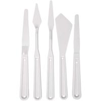 Creativ Company Paletmessen, l: 17-20 cm, b: 13-33 mm, wit, 5 stuk/ 1 doos