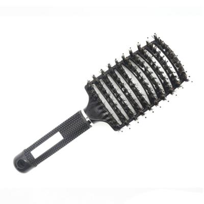 Haar hoofdhuid massage kam borstelharen nylon vrouwen krullend detangle haar borstel voor salon kappers styling tool (zwart)