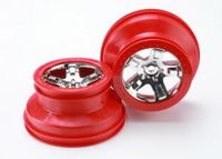 Wheels, SCT Chrome, Red Beadlock Style, Dual Profile