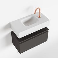 Toiletmeubel Mondiaz Andor | 60 cm | Meubelkleur Dark grey | Lex vrijhangend wastafel Talc Midden | 1 kraangat
