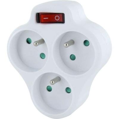 Domino 3x16A - CHACON - Driehoek met schakelaar - Wit