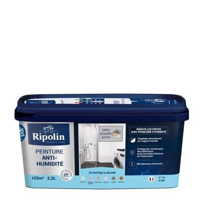 Ripolin muisgrijs satijn vochtwerende verf 2,5L