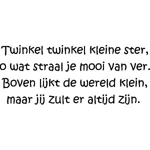 Twinkel kleine ster - Muursticker