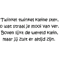 Twinkel kleine ster - Muursticker