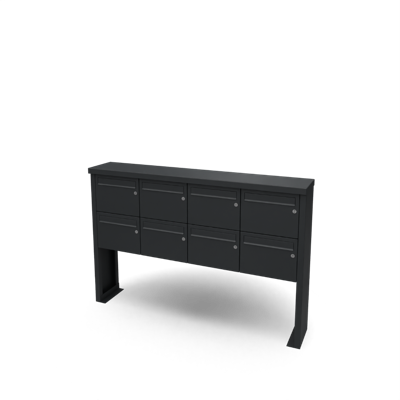 Multibox brievenbus 4 breed 2 hoog zwart - Geroba