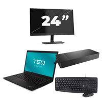 Lenovo ThinkPad T490s - Intel Core i5-8e Generatie - 14 inch - 16GB RAM - 256GB SSD - Windows 11 Home + 1x 24 inch Monitor