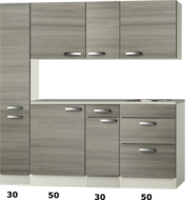 keukenblok 180cm incl apothekerskast en spoelbak RAI-991 keukenblok 180cm incl apothekerskast en spoelbak RAI-991