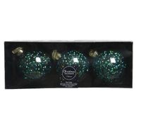 Kerstbal glas d8cm nachtblauw 3st - KSD - thumbnail