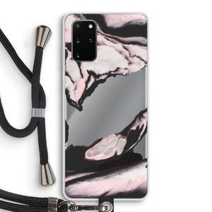 Roze stroom: Samsung Galaxy S20 Plus Transparant Hoesje met koord