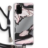 Roze stroom: Samsung Galaxy S20 Plus Transparant Hoesje met koord