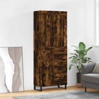 Hoge kast 69,5x34x180 cm bewerkt hout gerookt eikenkleurig
