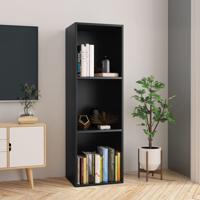 Boekenkast/tv-meubel 36x30x114 cm bewerkt hout zwart - thumbnail