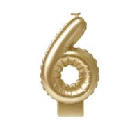 Foil balloon candle gold 6 | 4 stuks