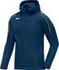 JAKO 6850D Jas Met Kap Classico Dames - Nachtblauw/Citroen - 38