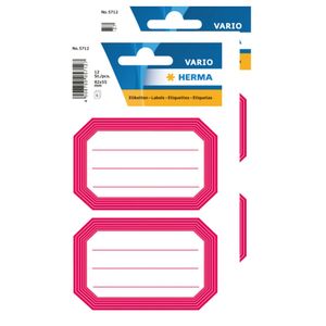 Keuken/voorraadkast etiketten/stickers - 24x - roze/wit