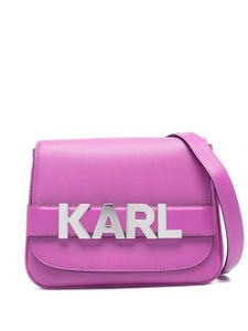 Karl Lagerfeld sac à bandoulière à plaque logo - Violet