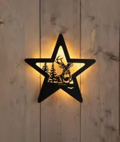 Anna&apos;s Collection LED muurhanger hert ster zwart 3 x 34 x 35cm