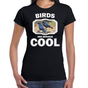 Dieren raaf t-shirt zwart dames - birds are cool shirt