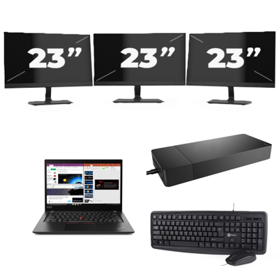 Lenovo ThinkPad X395 - AMD Ryzen 5 PRO 3500U - 13 inch - 16GB RAM - 256GB SSD - Windows 11 Home + 3x 23 inch Monitor Lenovo ThinkPad X395 - AMD Ryzen 5 PRO 3500U - 13 inch - 16GB RAM - 256GB SSD - Windows 11 Home + 3x 23 inch Monitor