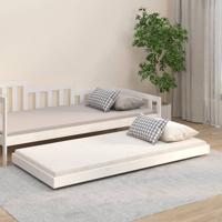 Bedframe zonder matras massief grenenhout wit 75x190 cm