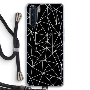 Geometrische lijnen wit: Oppo A91 Transparant Hoesje met koord