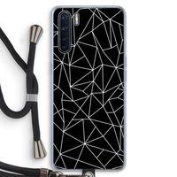 Geometrische lijnen wit: Oppo A91 Transparant Hoesje met koord