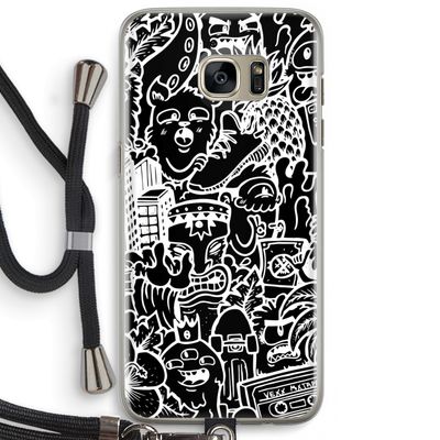 Vexx Black Mixtape: Samsung Galaxy S7 Edge Transparant Hoesje met koord
