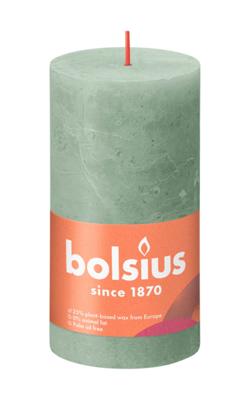 Rustiek stompkaars shine 130/68 jade green - Bolsius