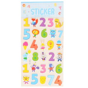 Stickervelletjes - 25x sticker cijfers 0-9 - gekleurd - nummers