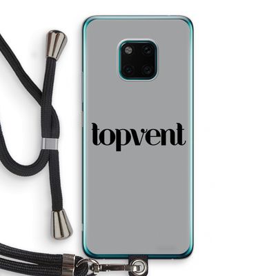 Topvent Grijs Zwart: Huawei Mate 20 Pro Transparant Hoesje met koord