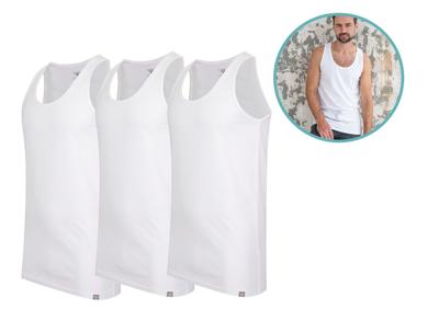 3-pack Cappuccino Belluno Tanktop - Extra Lang - Maat S t/m XXL - Wit