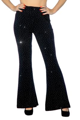 Party glitter broek zwart flared