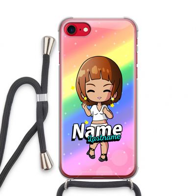 Chibi Maker vrouw: iPhone SE 2020 Transparant Hoesje met koord