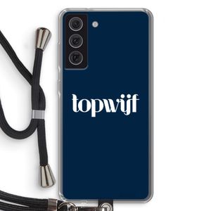 Topwijf Navy: Samsung Galaxy S21 FE Transparant Hoesje met koord