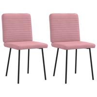 Eetkamerstoelen 2 st fluweel roze